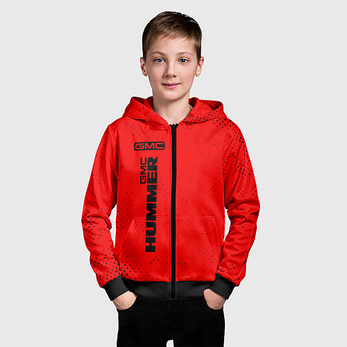 Детская толстовка на молнии ХАММЕР GMC - GMC Потертости / 3D-Черный – фото 3