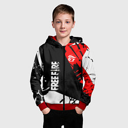 Толстовка на молнии детская FREE FIRE ФРИ ФАЕР, цвет: 3D-красный — фото 2