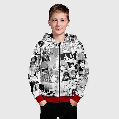 Детская толстовка на молнии Восхождение героя щита паттерн / 3D-Красный – фото 3