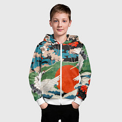 Толстовка на молнии детская Воспоминания об Японии, цвет: 3D-белый — фото 2