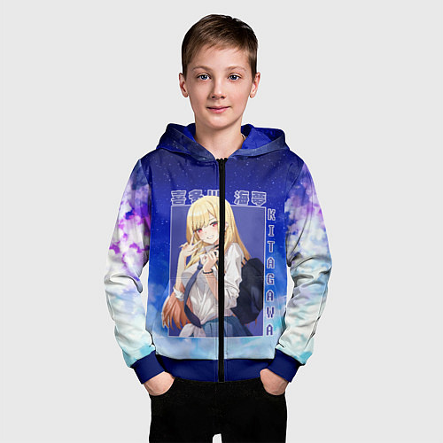 Детская толстовка на молнии Marin Kitagawa: Heaven Art / 3D-Синий – фото 3