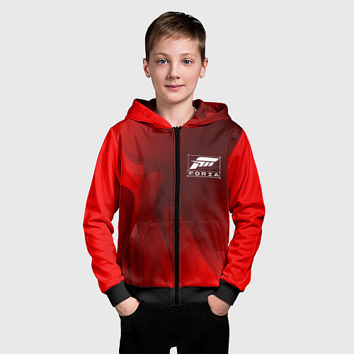 Детская толстовка на молнии FORZA HORIZON - Арт / 3D-Черный – фото 3