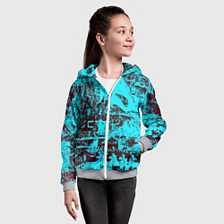 Толстовка на молнии детская БИРЮЗОВАЯ ПАЛИТРА ЦВЕТА, цвет: 3D-меланж — фото 2
