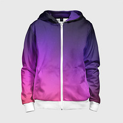 Толстовка на молнии детская Розовофиолетовый градиент, цвет: 3D-белый
