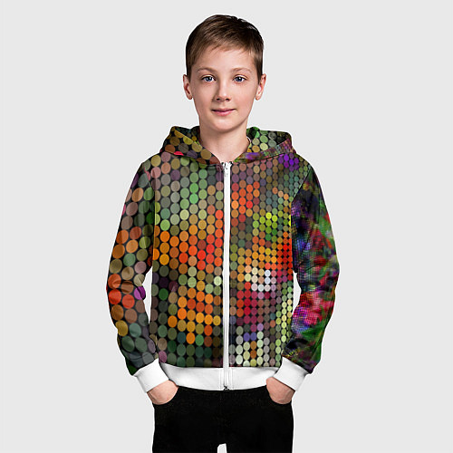 Детская толстовка на молнии Диско шар / 3D-Белый – фото 3