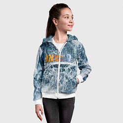 Толстовка на молнии детская IN COLD horizontal logo with ice, цвет: 3D-белый — фото 2
