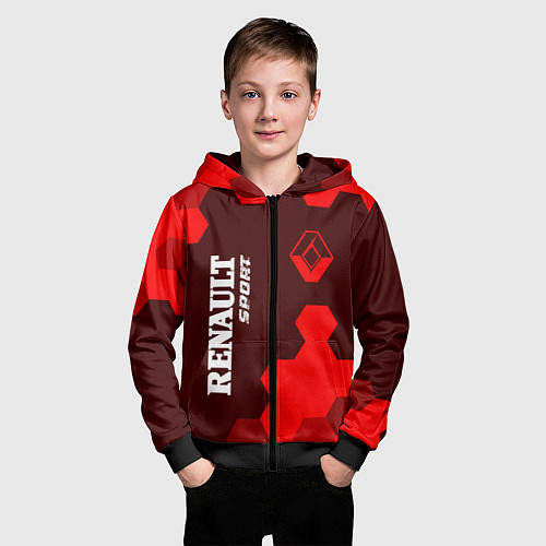 Детская толстовка на молнии РЕНО Sport Графика / 3D-Черный – фото 3