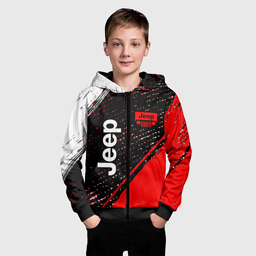 Детская толстовка на молнии JEEP - Краска / 3D-Черный – фото 3
