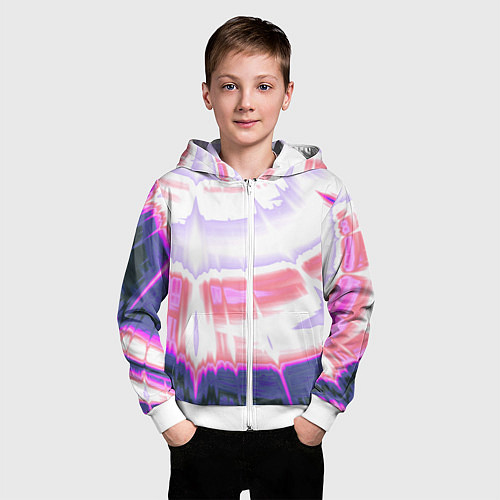Детская толстовка на молнии Тай-дай Абстракция Tie-Dye / 3D-Белый – фото 3