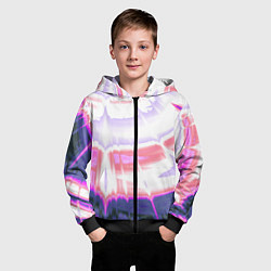 Толстовка на молнии детская Тай-дай Абстракция Tie-Dye, цвет: 3D-черный — фото 2