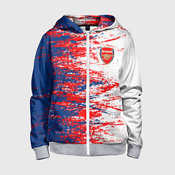 Толстовка на молнии детская Arsenal fc арсенал фк texture, цвет: 3D-меланж