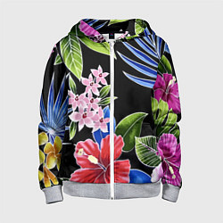 Детская толстовка на молнии Floral vanguard composition Летняя ночь Fashion tr