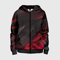 Толстовка на молнии детская Красно-черный фон, цвет: 3D-черный