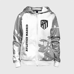 Толстовка на молнии детская Atletico Madrid Sport на темном фоне, цвет: 3D-белый