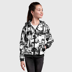 Толстовка на молнии детская Komi san pattern, цвет: 3D-черный — фото 2