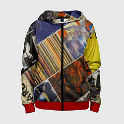 Толстовка на молнии детская Нарезка Из Постеров, цвет: 3D-красный