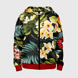 Толстовка на молнии детская Vanguard floral composition Summer, цвет: 3D-красный