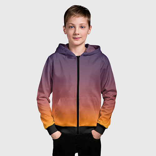 Детская толстовка на молнии Sunset Gradient / 3D-Черный – фото 3