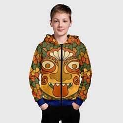 Толстовка на молнии детская Polynesian tiki TRICKY, цвет: 3D-синий — фото 2