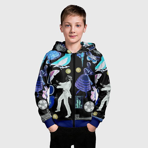 Детская толстовка на молнии Underground pattern Fashion 2077 / 3D-Синий – фото 3