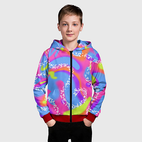 Детская толстовка на молнии Барби и Кен паттерн костюм / 3D-Красный – фото 3