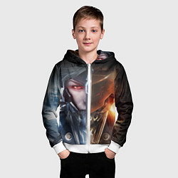 Толстовка на молнии детская METAL GEAR RISING САМУРАЙ, цвет: 3D-белый — фото 2