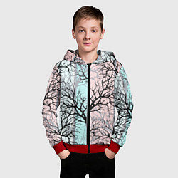 Толстовка на молнии детская Абстрактный узор tree branches, цвет: 3D-красный — фото 2