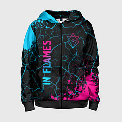 Толстовка на молнии детская In Flames Neon Gradient, цвет: 3D-черный