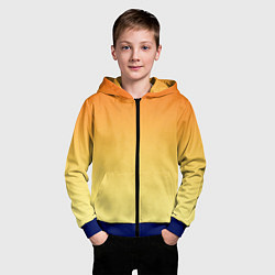 Толстовка на молнии детская Оранжевый, желтый градиент, цвет: 3D-синий — фото 2