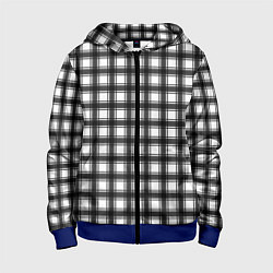 Детская толстовка на молнии Black and white trendy checkered pattern