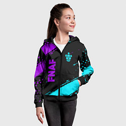 Толстовка на молнии детская Фредди - neon, цвет: 3D-черный — фото 2