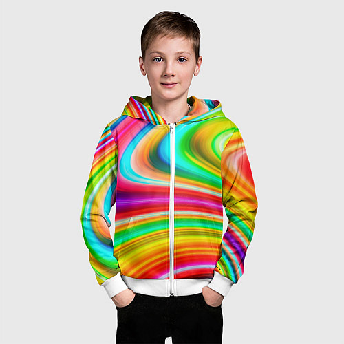 Детская толстовка на молнии Rainbow colors / 3D-Белый – фото 3
