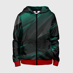 Детская толстовка на молнии Бирюзовый черный фон