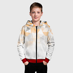 Толстовка на молнии детская Однотонный белый и желто-серый геометрический, цвет: 3D-красный — фото 2