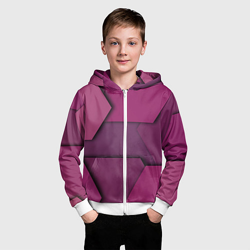 Детская толстовка на молнии Геометрические фигуры в движении / 3D-Белый – фото 3