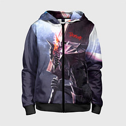 Толстовка на молнии детская Берсерк С Мечечём На Плече, цвет: 3D-черный