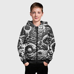 Толстовка на молнии детская Тёмный космический паттерн, цвет: 3D-черный — фото 2