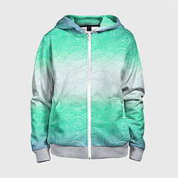 Толстовка на молнии детская Абстрактная волна градиентный паттерн, цвет: 3D-меланж