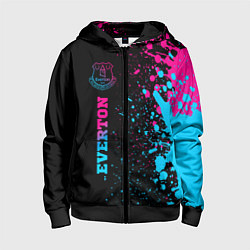 Толстовка на молнии детская Everton - neon gradient: по-вертикали, цвет: 3D-черный