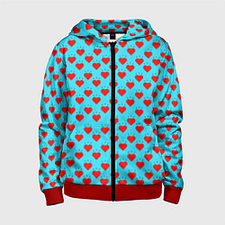 Толстовка на молнии детская Лайки и черточки, цвет: 3D-красный