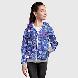 Толстовка на молнии детская Color patterns of flowers, цвет: 3D-меланж — фото 2