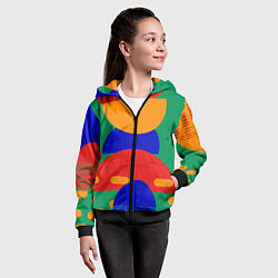 Толстовка на молнии детская Абстракция - геометрические фигуры, цвет: 3D-черный — фото 2