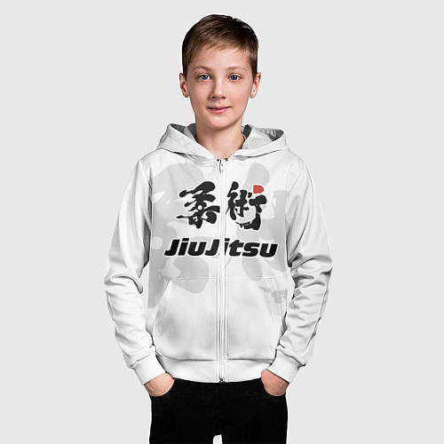 Детская толстовка на молнии Джиу-джитсу Jiu-jitsu / 3D-Белый – фото 3