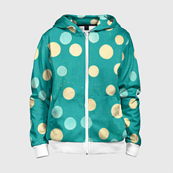 Толстовка на молнии детская Нарисованные кружочки радости, цвет: 3D-белый