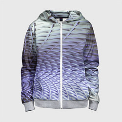Толстовка на молнии детская Ребристая абстрактная поверхность, цвет: 3D-меланж