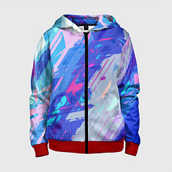 Толстовка на молнии детская Машина в градиенте, цвет: 3D-красный