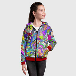 Толстовка на молнии детская Детский красочный узор, цвет: 3D-красный — фото 2