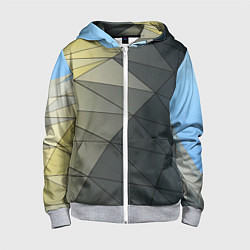 Толстовка на молнии детская Абстрактная сетка из множества фигур, цвет: 3D-меланж