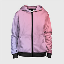 Толстовка на молнии детская Градиент - розовая пастель, цвет: 3D-черный