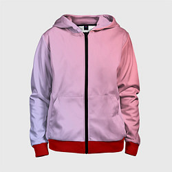 Толстовка на молнии детская Градиент - розовая пастель, цвет: 3D-красный